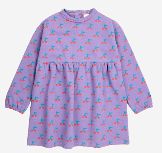 BOBO CHOSES Baby Girls' Cherry Print Dress - Cute & Comfortable Outfit for 12M 24M - Perfect for Playdates, Parties & Special Occasions
