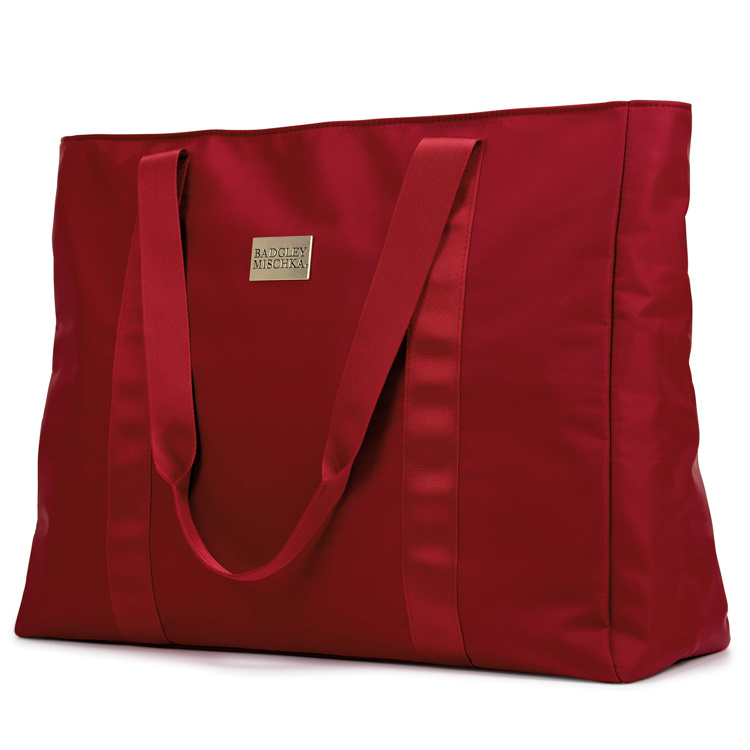 BADGLEY MISCHKA Nylon Travel Tote Weekender Bag - Lightweight Packable Carry-On Luggage for Women | Perfect for Weekend Getaways, Business Trips & Airplane Travel