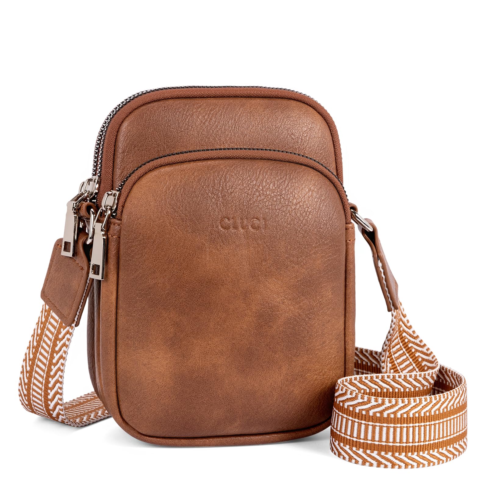 CLUCI Genuine Leather Small Crossbody Bag for Women - Stylish Shoulder Purse with Phone Pocket - Perfect for Everyday Use, Travel & Shopping