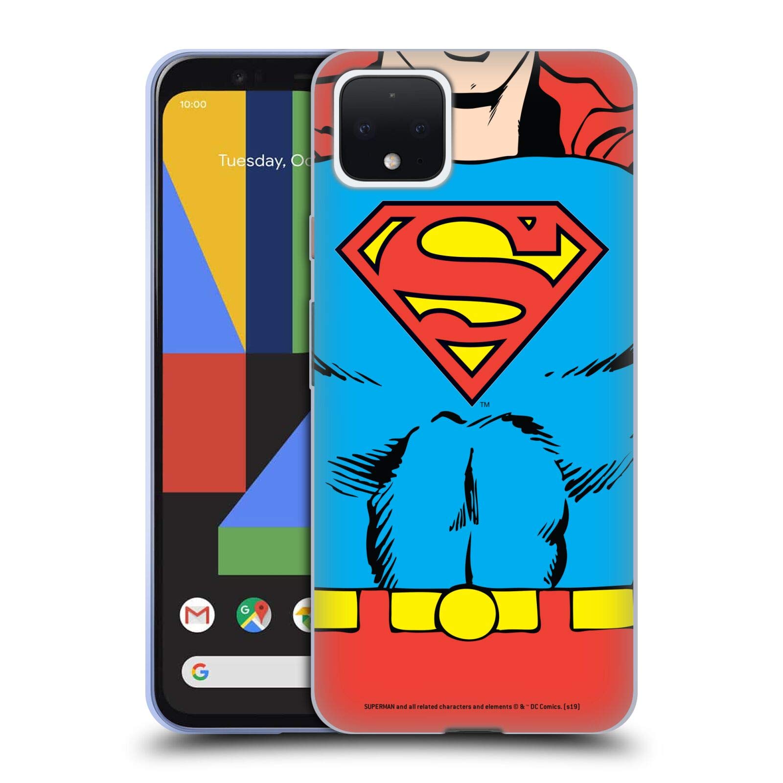 Official Superman DC Comics Gel Case for Google Pixel 4 - Superhero Style Protection
