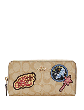Coach Disney X Accordion Zip Wallet in Signature Canvas with Patches - Stylish Crossbody Wallet for Women, Perfect for Travel, Shopping & Everyday Use