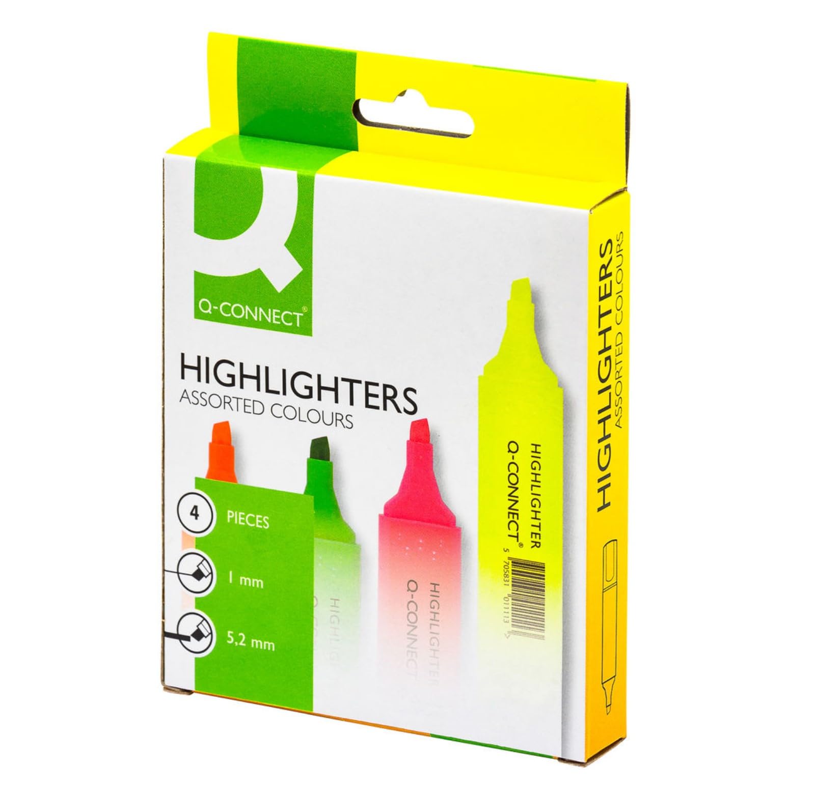 Vibrant Assorted Highlighter Pens - 4 Pack (KF01116) for Note Taking, Studying & Office Organization