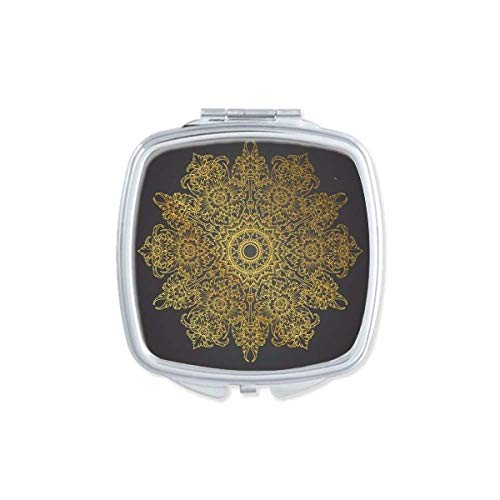 DIYthinker Thai Culture Gold Foil Compact Mirror - Portable Double Sided Makeup Mirror with Cultural Design, Perfect for Travel, Purse & Gift Giving