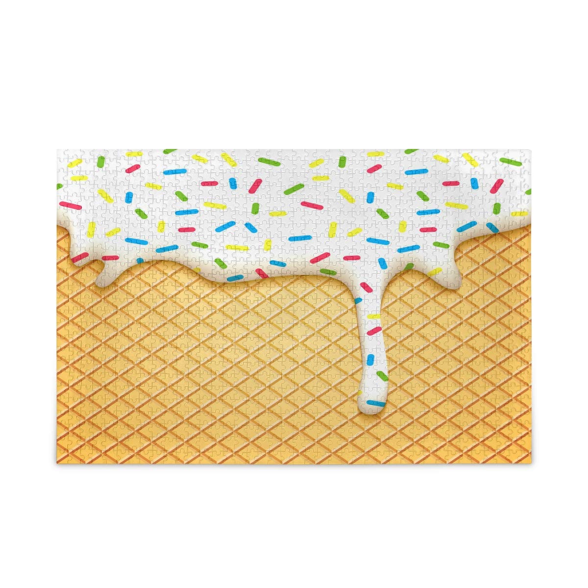 KEEPREAL 1000-Piece Jigsaw Puzzle - Colorful Ice Cream Cone Design, Educational Brain Teaser & Stress Relief Game for Kids and Adults | Perfect for Family Game Night, Classroom Activities & Relaxation