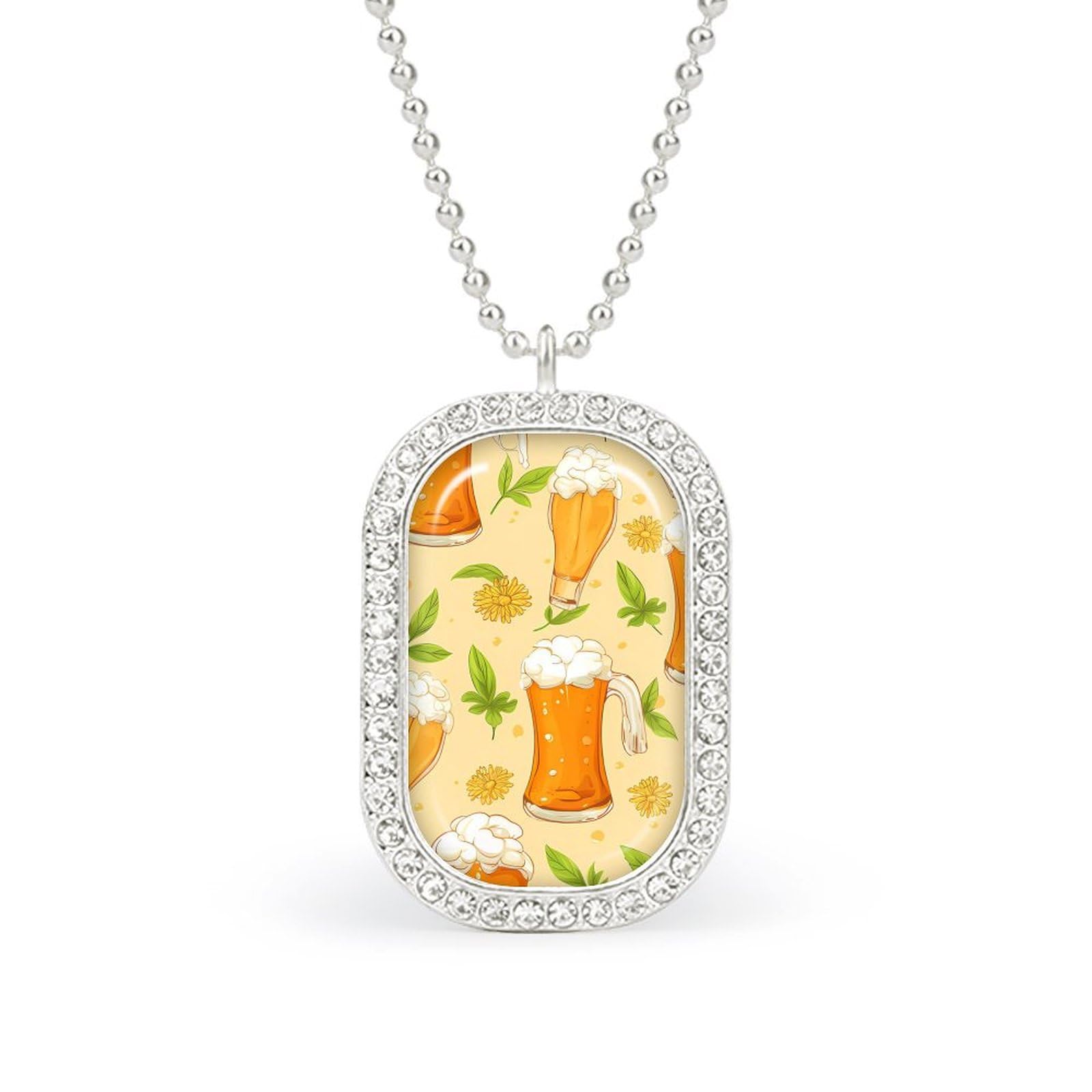 Diamond Floral Leaf Round Pendant Necklace for Women - Personalized Memory Jewelry Gift (Ideal for Anniversaries, Birthdays & Special Occasions)