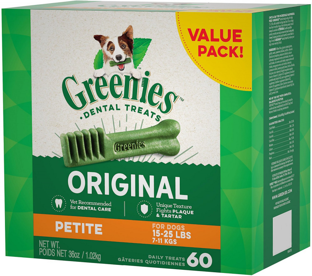 Greenies Petite Original Dental Dog Chews - Natural Teeth Cleaning Treats for Small Dogs | Freshens Breath & Reduces Plaque | Perfect for Daily Oral Care at Home or Travel