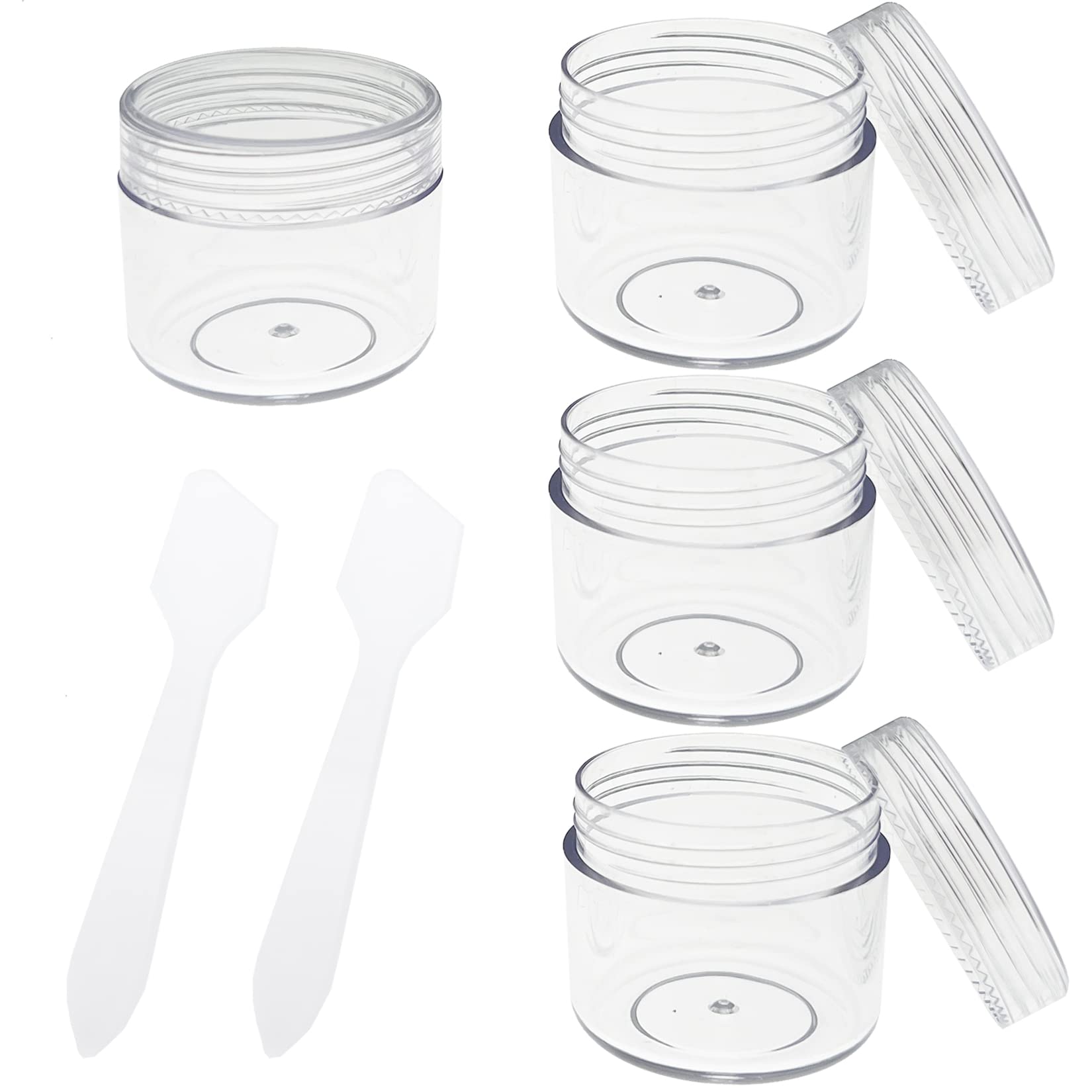20ml Small Plastic Containers with Lids - 4PCS Leakproof Wide Mouth Travel Pots for Toiletries, Creams, Lotions & Cosmetics | Perfect for Travel, Nail Art, DIY Samples & Organizing Small Items | Transparent Storage Jars