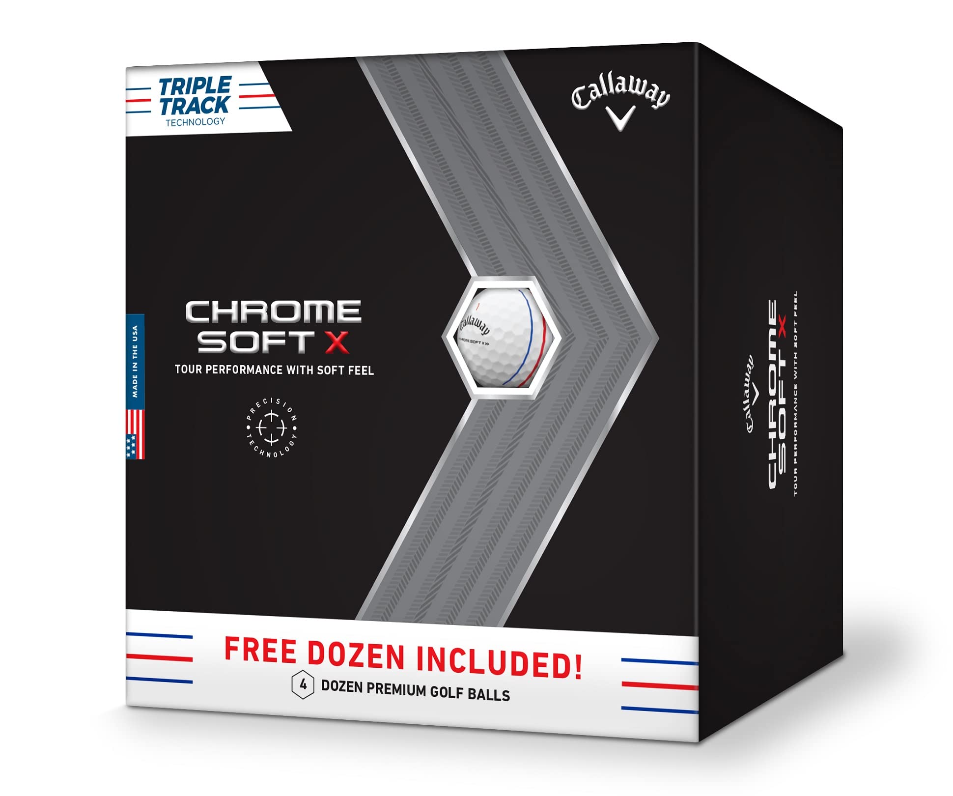 Callaway Chrome Soft X Golf Balls - Triple Track Yellow for Precision Putting