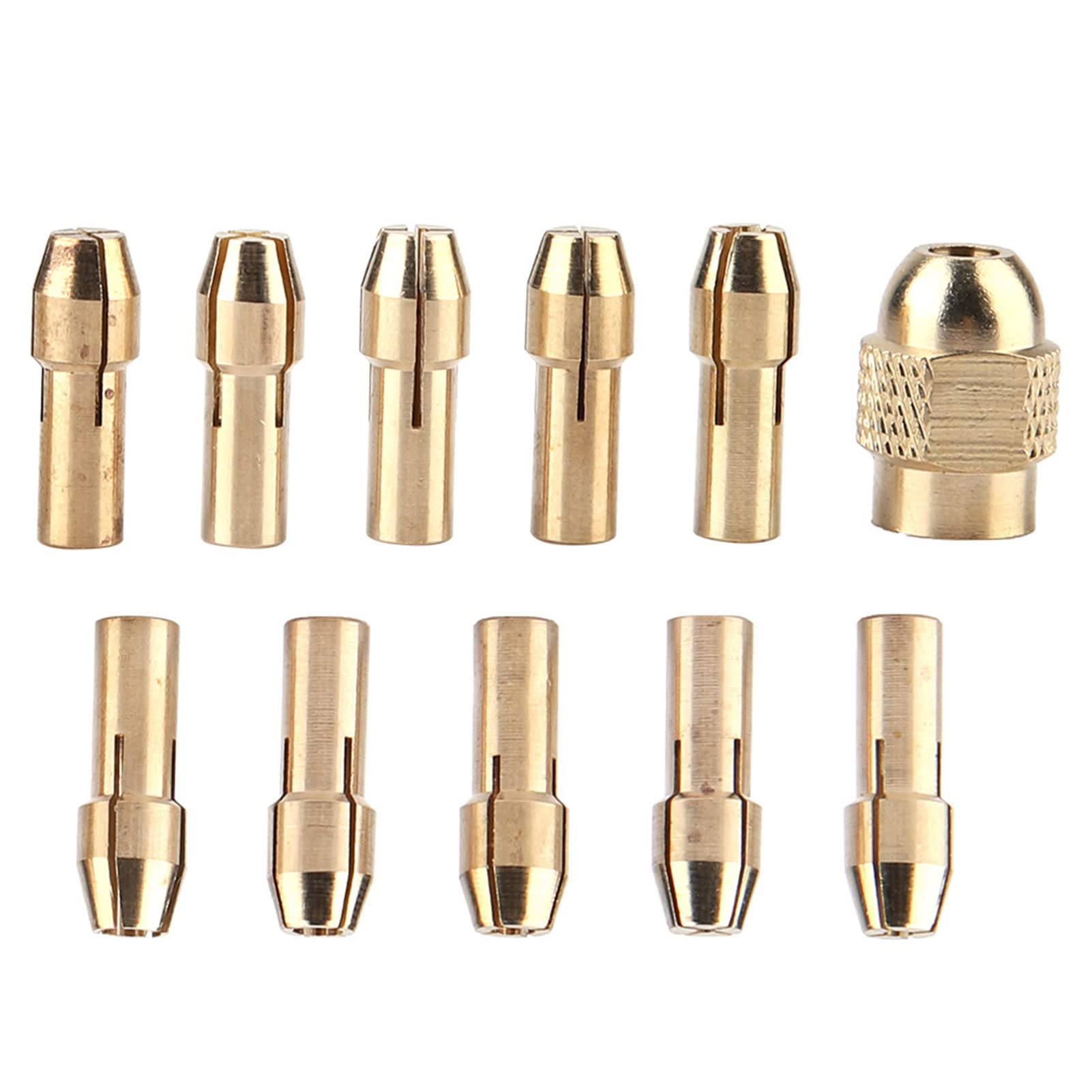 11-Piece 4 Jaw Copper Drill Chuck Collet Set for Mini Power Drills & Electric Grinders (0.5-3.2mm) - Precision Tool Kit for DIY, Woodworking, Metalworking & Jewelry Making