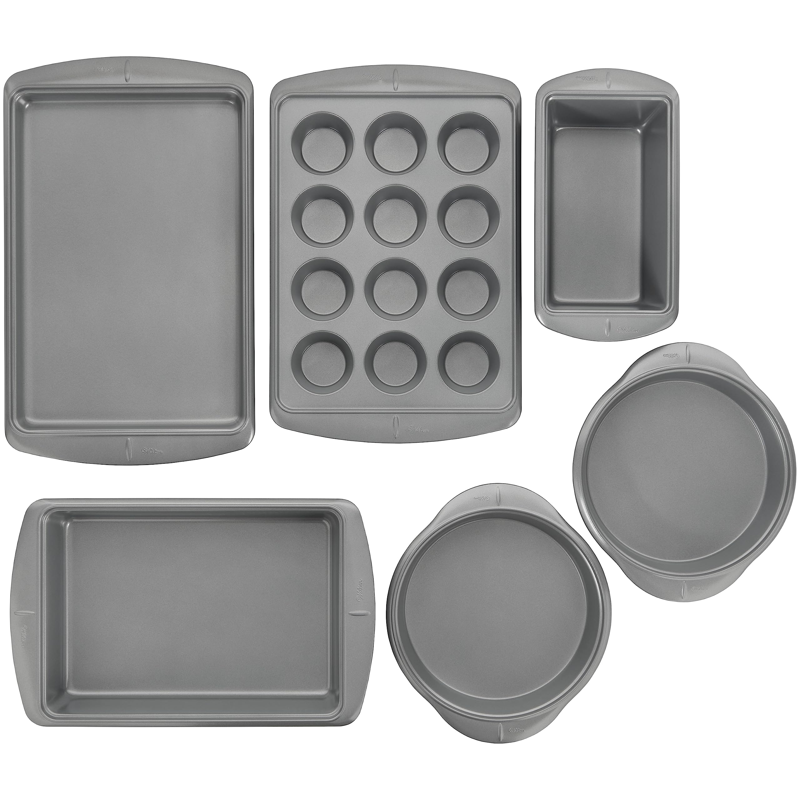 Wilton Ever Glide 6-Piece Nonstick Bakeware Set - Non-Stick Cake Pans, Muffin Tins & Cookie Sheets for Even Baking | Durable, Dishwasher Safe Baking Kit for Cakes, Cookies & Pastries | Perfect for Home Bakers & Holiday Baking