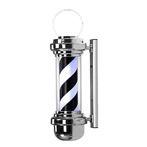 Outdoor LED Barber Pole Light with Spinning White & Black Stripes - IP44 Waterproof Wall Mount Hairdressing Salon Sign Light for Barber Shops & Salons - Perfect for Classic Barber Shop Decor & Street Signage
