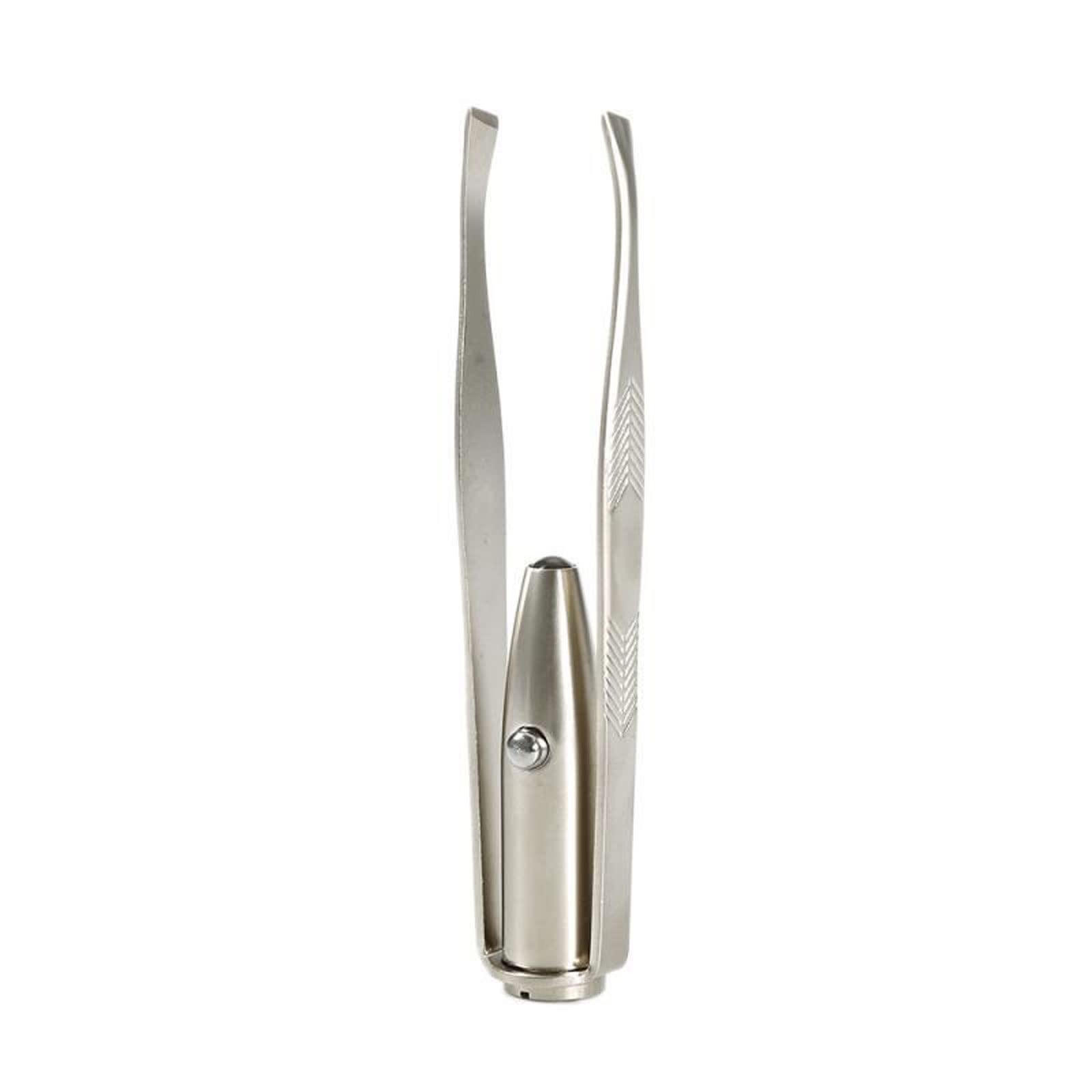 Professional Stainless Steel Hair Removal Tweezers - Eyebrow & Eyelash Tweezers for Precise Plucking - Makeup & Grooming Essential (Silver) - Perfect for Salon, Home Use & Travel Beauty Kit