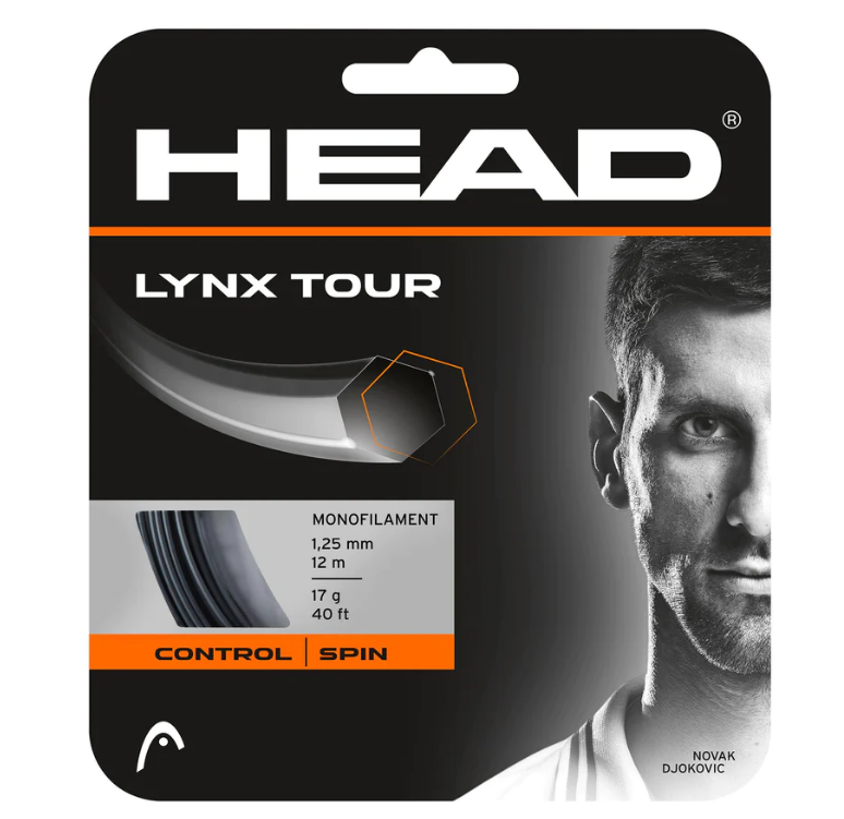 Head Lynx Tour 17/1.25 Tennis String Black | High-Performance Polyester String for Spin & Control | Perfect for Competitive Players & Tournament Play