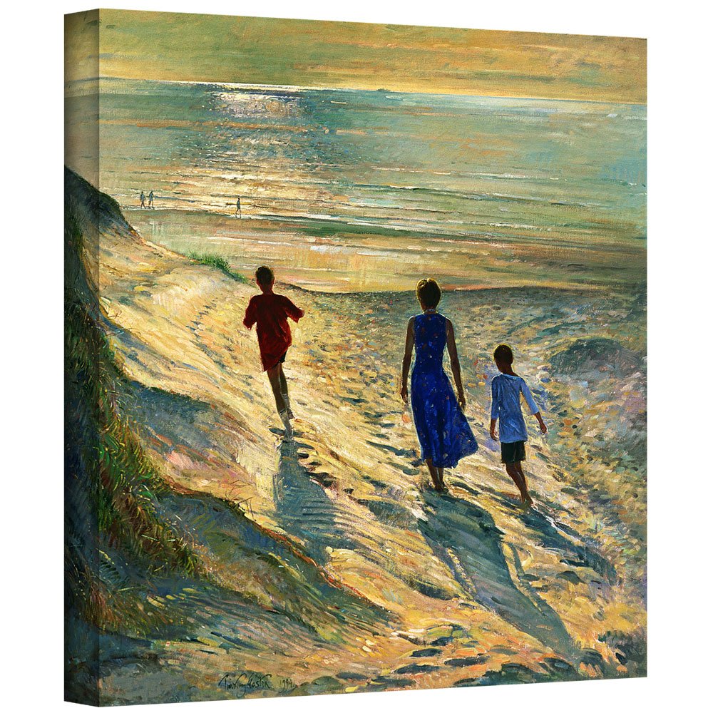 Timothy Easton 'Beach Walk' 36x36 Inch Gallery Wrapped Canvas Wall Art - Perfect for Living Room, Bedroom & Office Decor