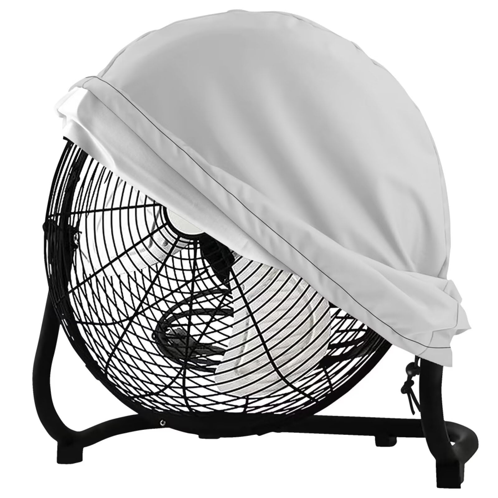 Light Gray Waterproof Dustproof Industrial Drum Fan Cover for Floor Fans - Perfect for Factory, Office, and Warehouse Use