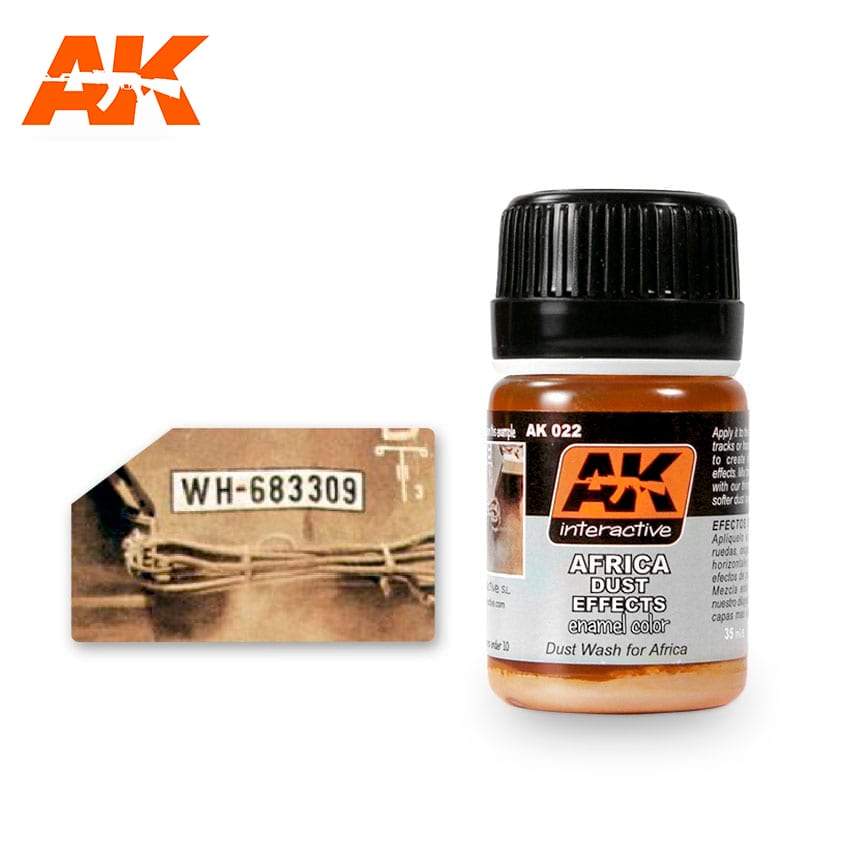 AK Interactive AK022 Weathering Africa Dust Effects Enamel Paint - 35mL Bottle for Model Kits, Dioramas & Miniature Painting - Perfect for Military, Historical & Wargaming Scenes