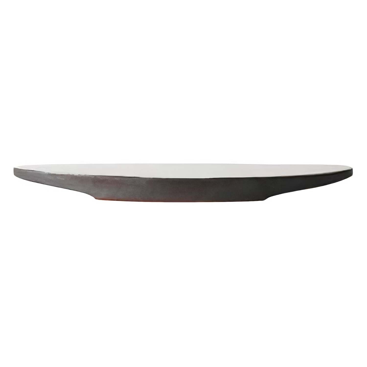 Marumi Yasuda Kawara Yuki Handcrafted Ceramic Flat Oval Plate - Elegant Japanese Dinnerware for Sushi, Appetizers & Home Decor