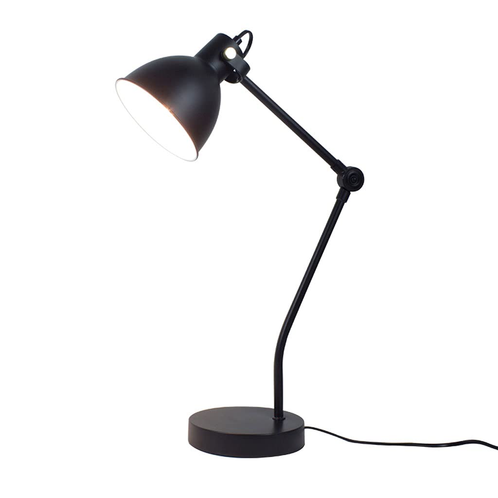 Iron Desk Lamp with Power Switch - Collapsible Reading Lamp for Bedroom, Living Room & Nightstand - Ceramic Base, No Blu-ray - Perfect for Late-Night Reading, Study Sessions & Cozy Ambiance