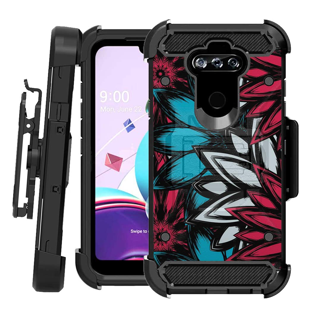 Moriko Rugged Case for LG K8X - Heavy Duty Protection with Kickstand & Holster - Perfect for Outdoor & Work Use