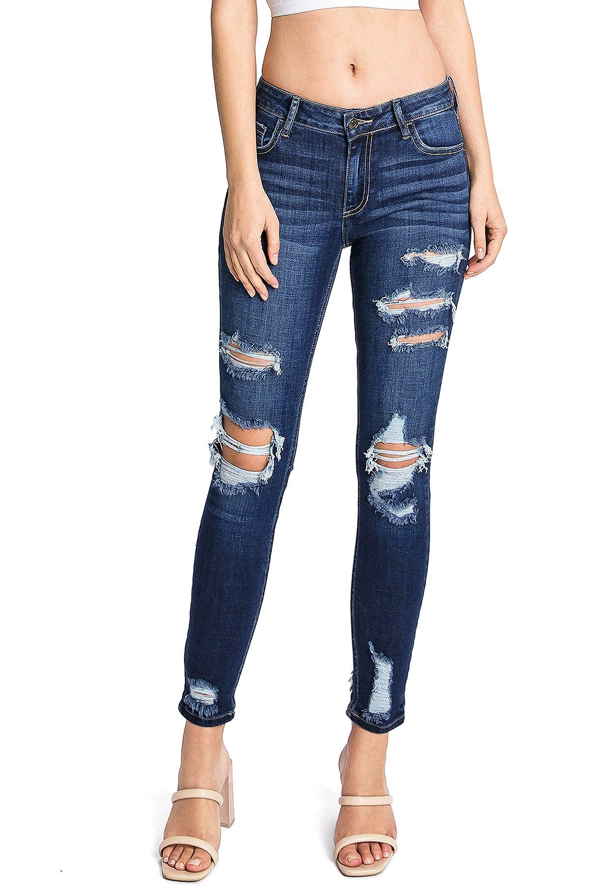 **Cello Jeans for Women - Mid Rise Distressed Skinny Jeans | Trendy Stretch Denim Pants | Perfect for Casual Wear, Outfits & Everyday Fashion**