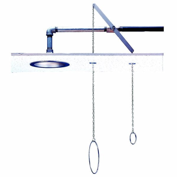 Speakman SE 236 Emergency Safety Shower with Concealed Ceiling Mount - Horizontal Water Supply, Stay-Open Ball Valve & On/Off Pull Chains for Industrial, Laboratory & Chemical Plant Use