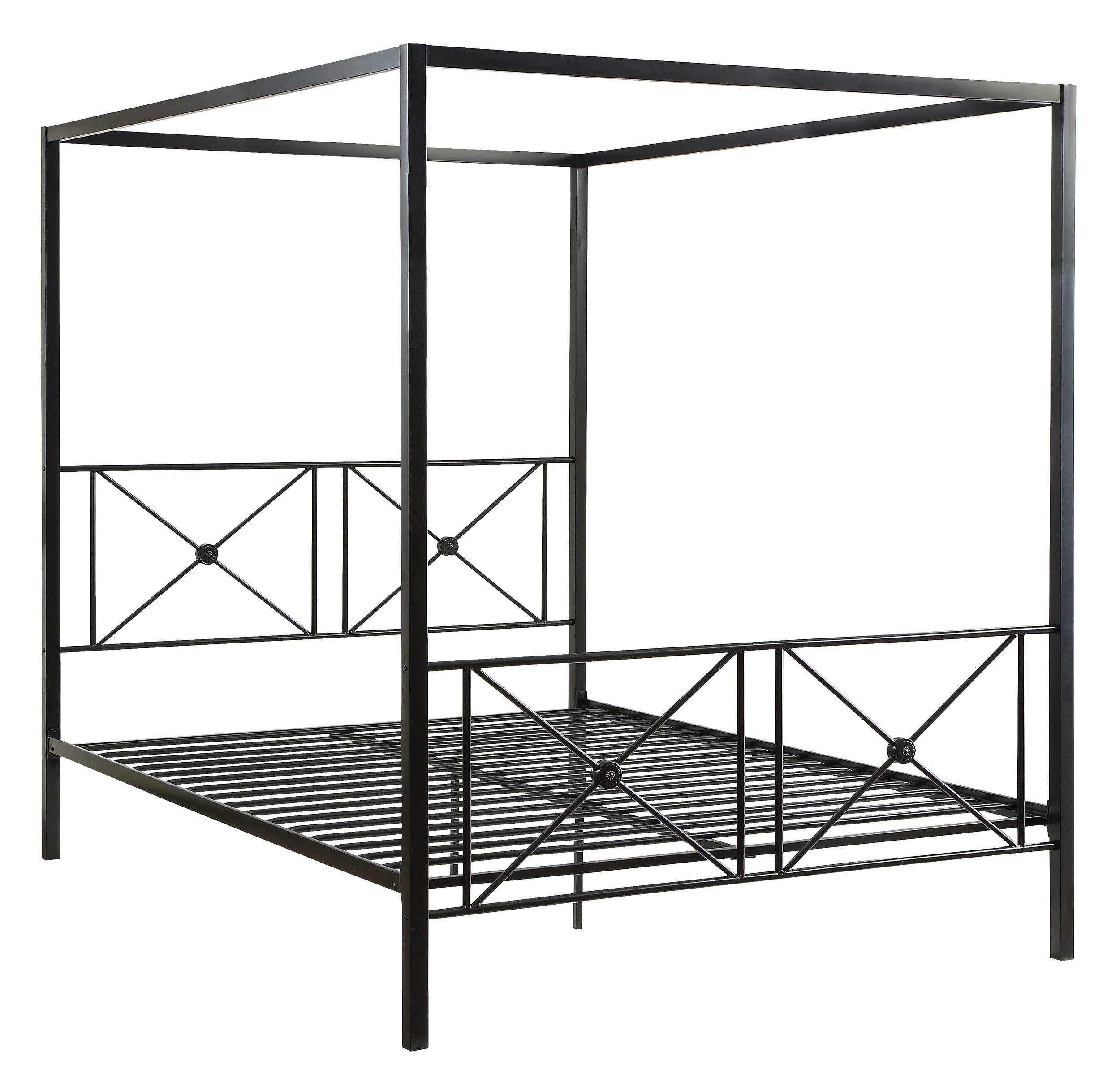 Homelegance Rapa Metal Canopy Bed Frame - Queen Size, Black Finish | Elegant Bedroom Furniture for Master Suite, Guest Room & Luxury Hotel Decor