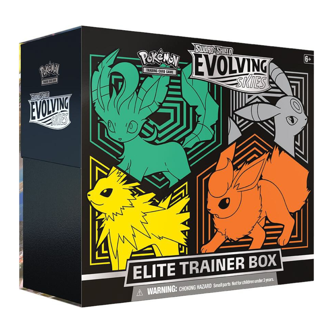 Evolving Skies Elite Trainer Box (ETB) - Pokemon TCG Expansion | Collectible Trading Cards for Battles & Deck Building