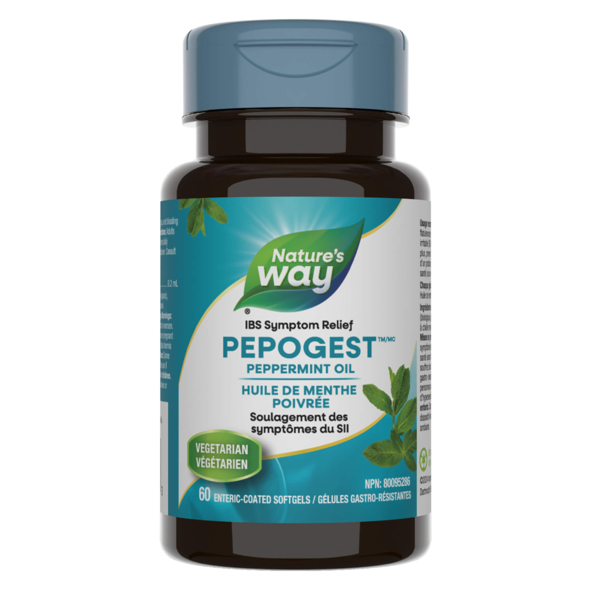 Pepogest Peppermint Oil Softgels - 100% Pure Natural Digestive Support - Relieves Bloating & Gas - Vegan & Gluten-Free - Perfect for After Meals & Travel Comfort
