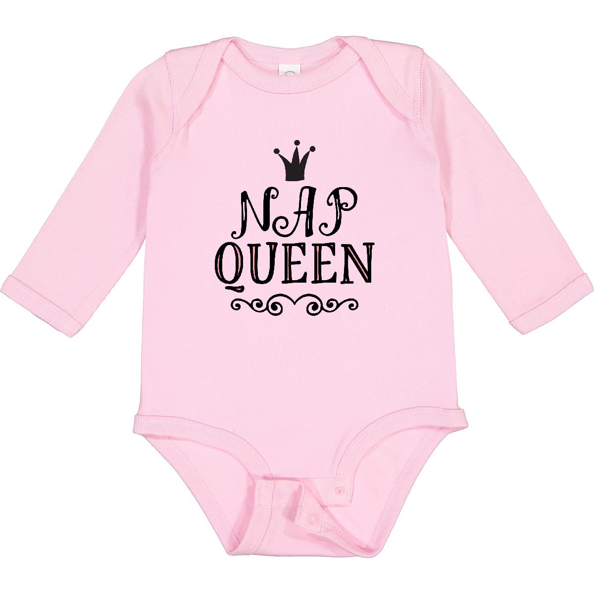 Inktastic Nap Queen Baby Girl Outfit - Soft Long Sleeve Creeper for Newborns & Infants - Perfect for Playtime, Naptime & Photo Shoots