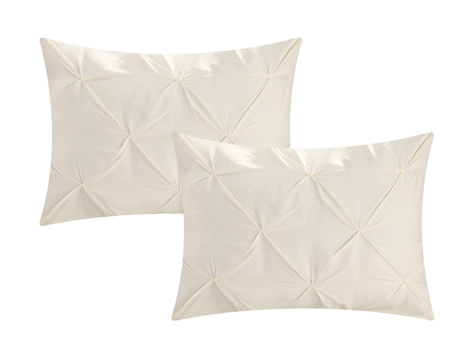 Luxury 600TC Egyptian Cotton Pinch Pleated Pillow Shams Set of 2 - Queen Size 20x30 for Bedroom Decor
