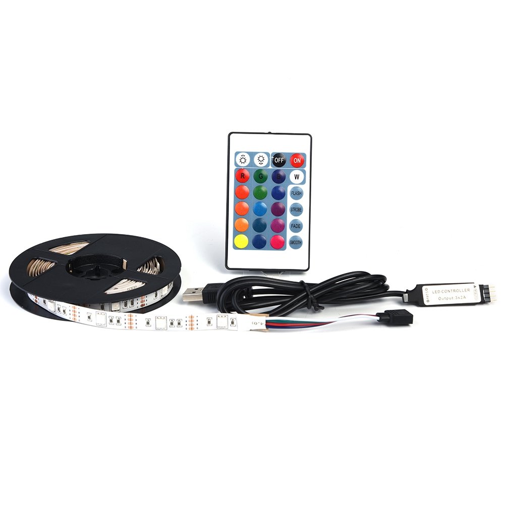 RGB LED Strip Lights 5050 - 5V USB TV/PC Backlight for Home Theater & Gaming