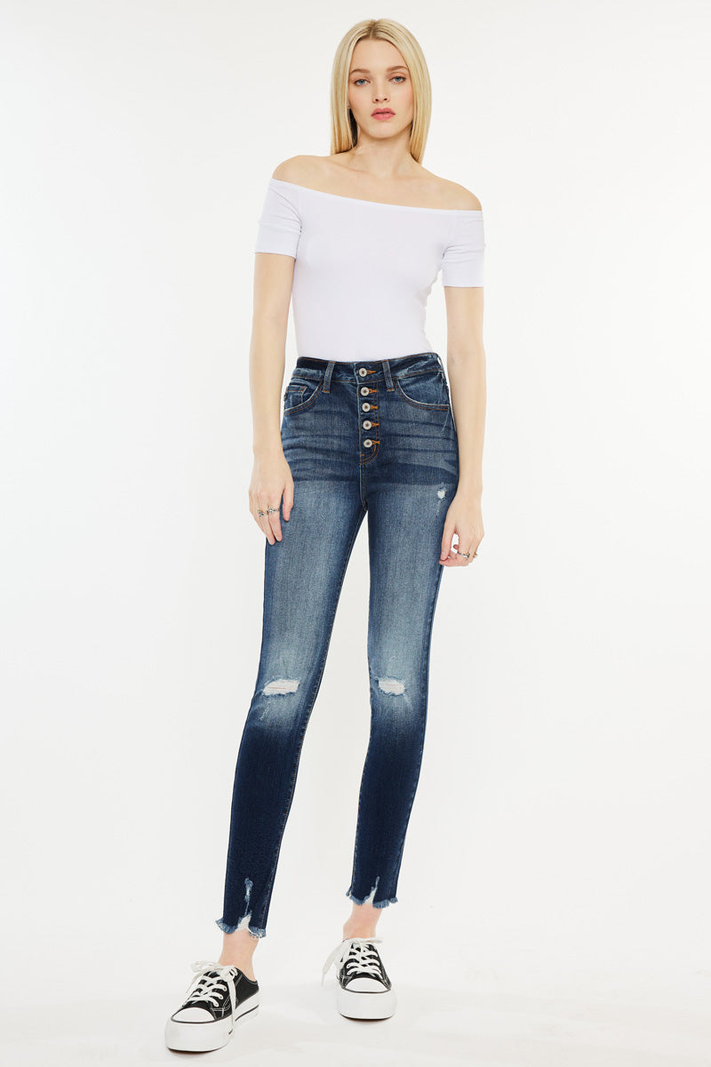 Karlee High Rise Ankle Skinny Jeans for Women - Stretchy Denim Pants, Slim Fit, Comfortable & Fashionable - Perfect for Casual Wear, Office, Dating & Night Out