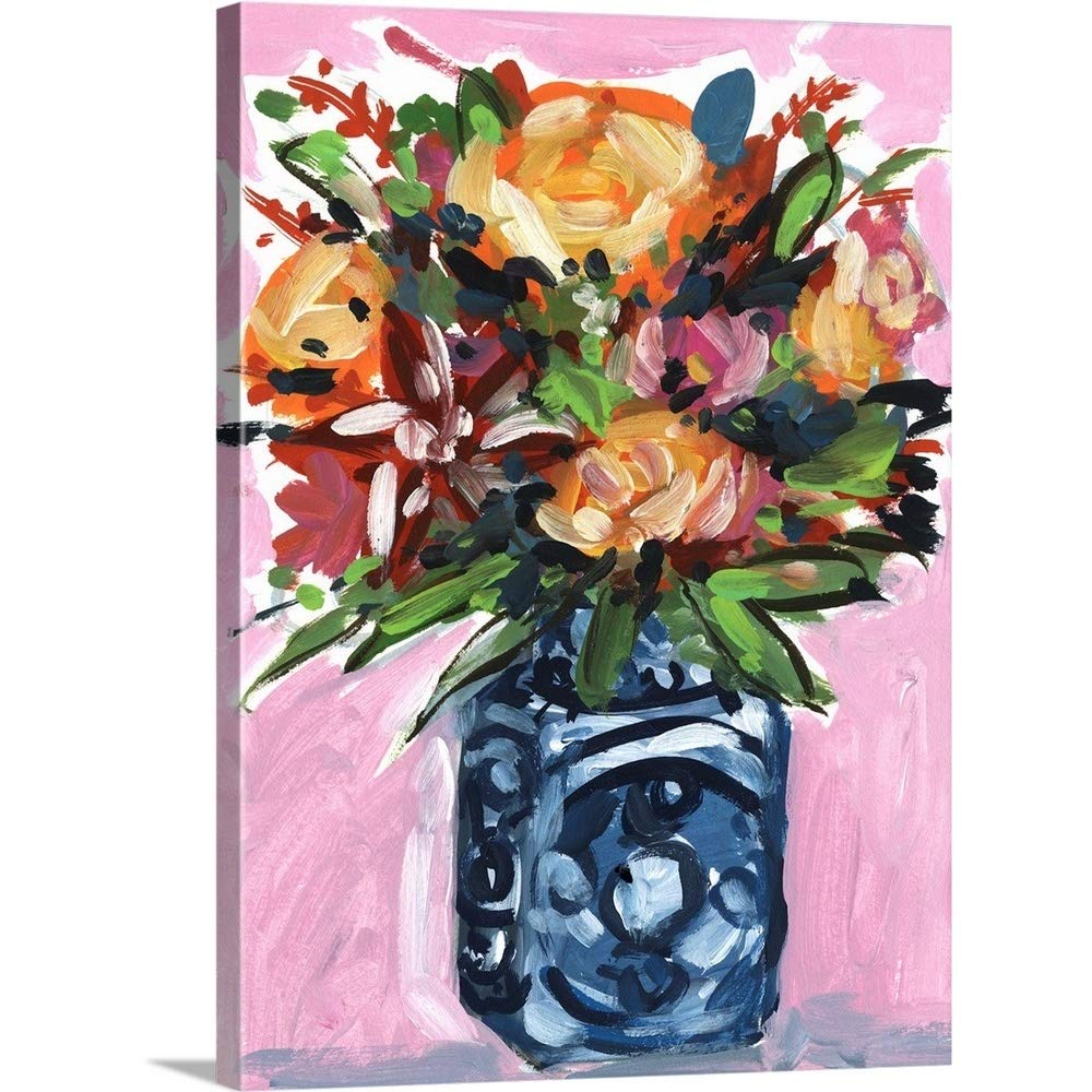 Bouquet in a Vase III Floral Canvas Wall Art Print - Elegant Home Decor for Living Room, Bedroom & Office