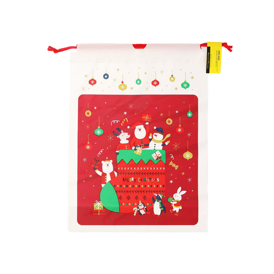 ZONART Christmas Vinyl Gift Bag 37X27X9cm - Lightweight Holiday Stocking Stuffers (25g) - Perfect for Secret Santa, Office Party Favors & Festive Home Decor
