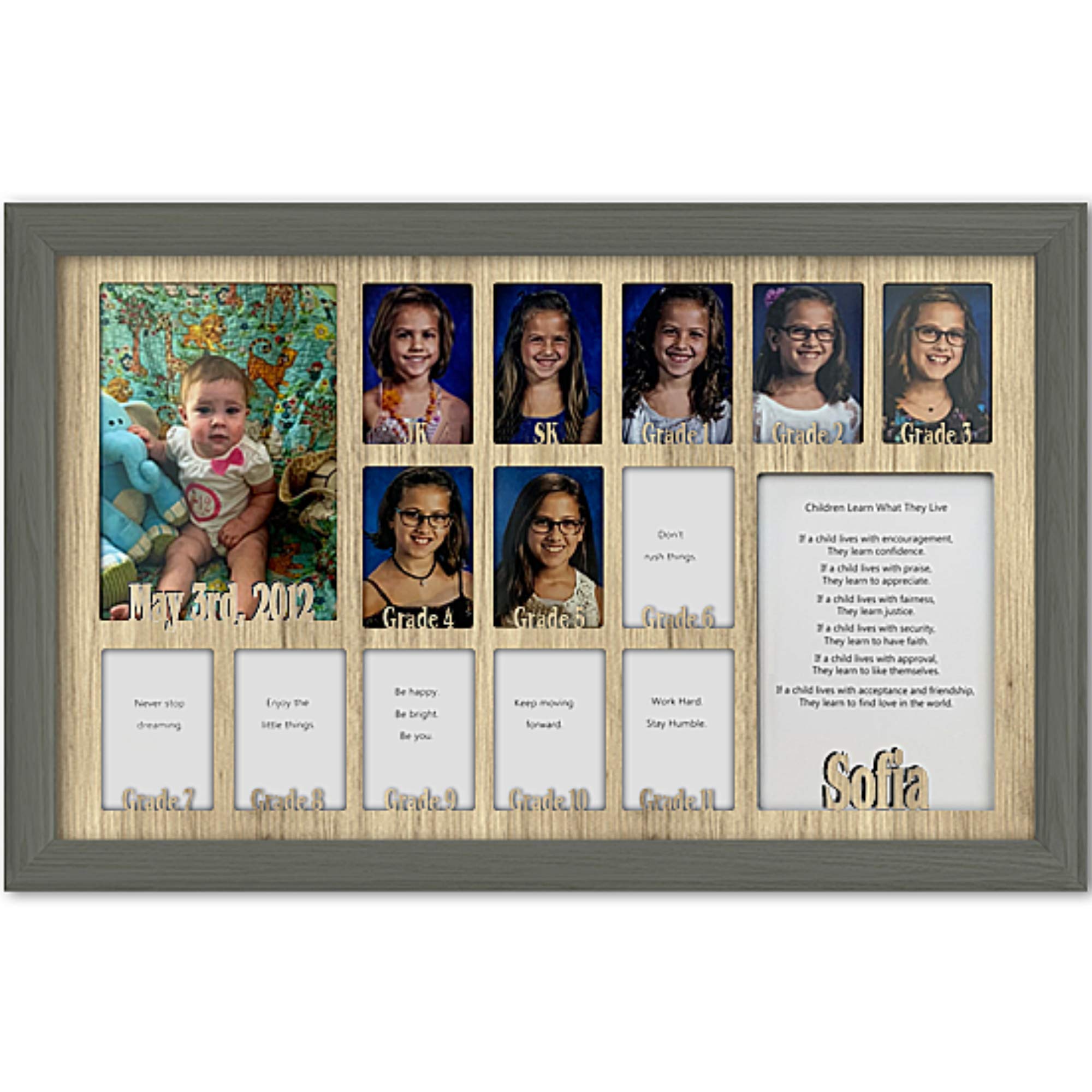 Personalized Northland School Years Picture Frame - Holds Twelve 2.5