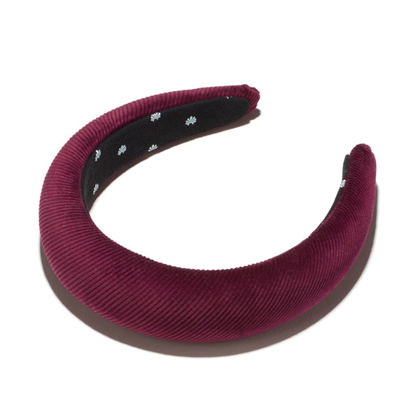Wine Red Corduroy Padded Headband for Women - Soft & Comfortable Hair Accessory for Winter, Yoga, Workouts, and Everyday Style