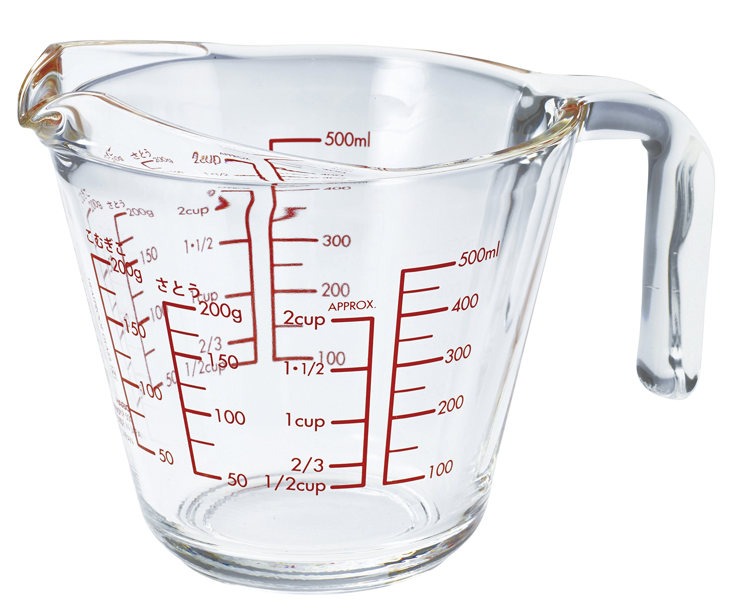 Hario 500ml Heat Resistant Glass Measuring Cup for Coffee, Tea & Cooking - Microwave & Dishwasher Safe Kitchen Essential
