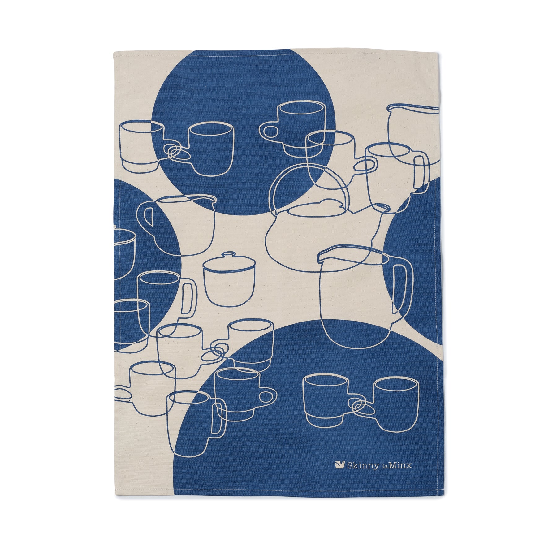 Heath Ceramics 75th Anniversary Cotton Tea Towel - Inky Blue - Premium Kitchen Towel for Dish Drying, Hand Wiping & Home Decor