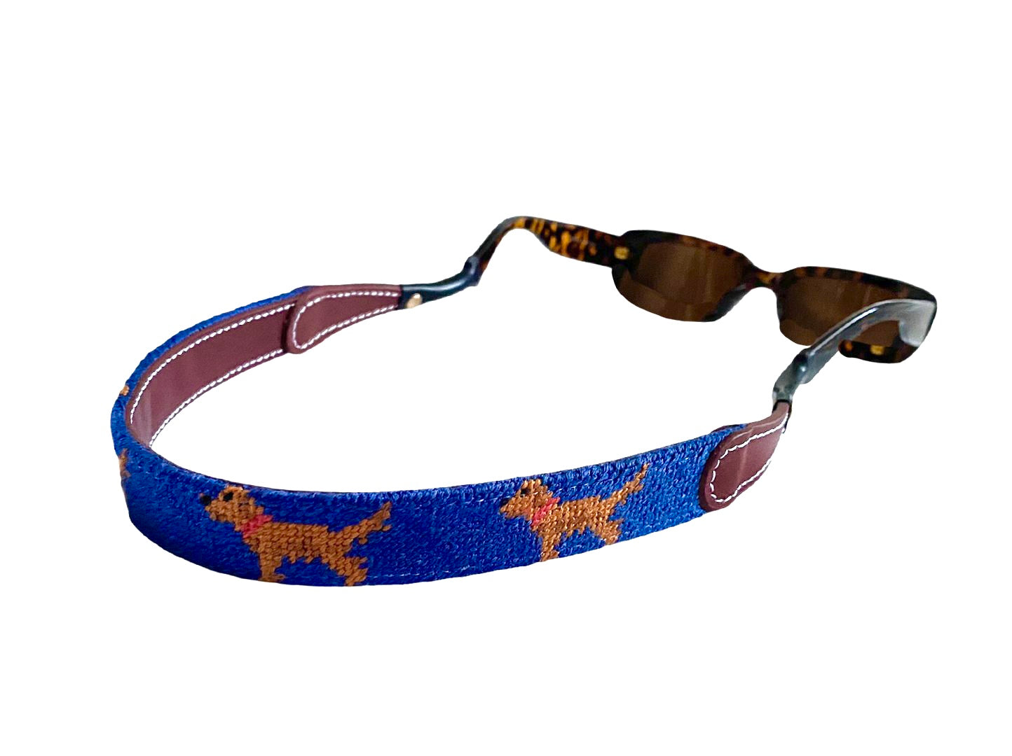 Golden Retriever Needlepoint Sunglass Straps™ - Adjustable Eyewear Retainer for Dogs & Pets - Perfect for Outdoor Activities, Beach, Hiking, and Travel Accessories