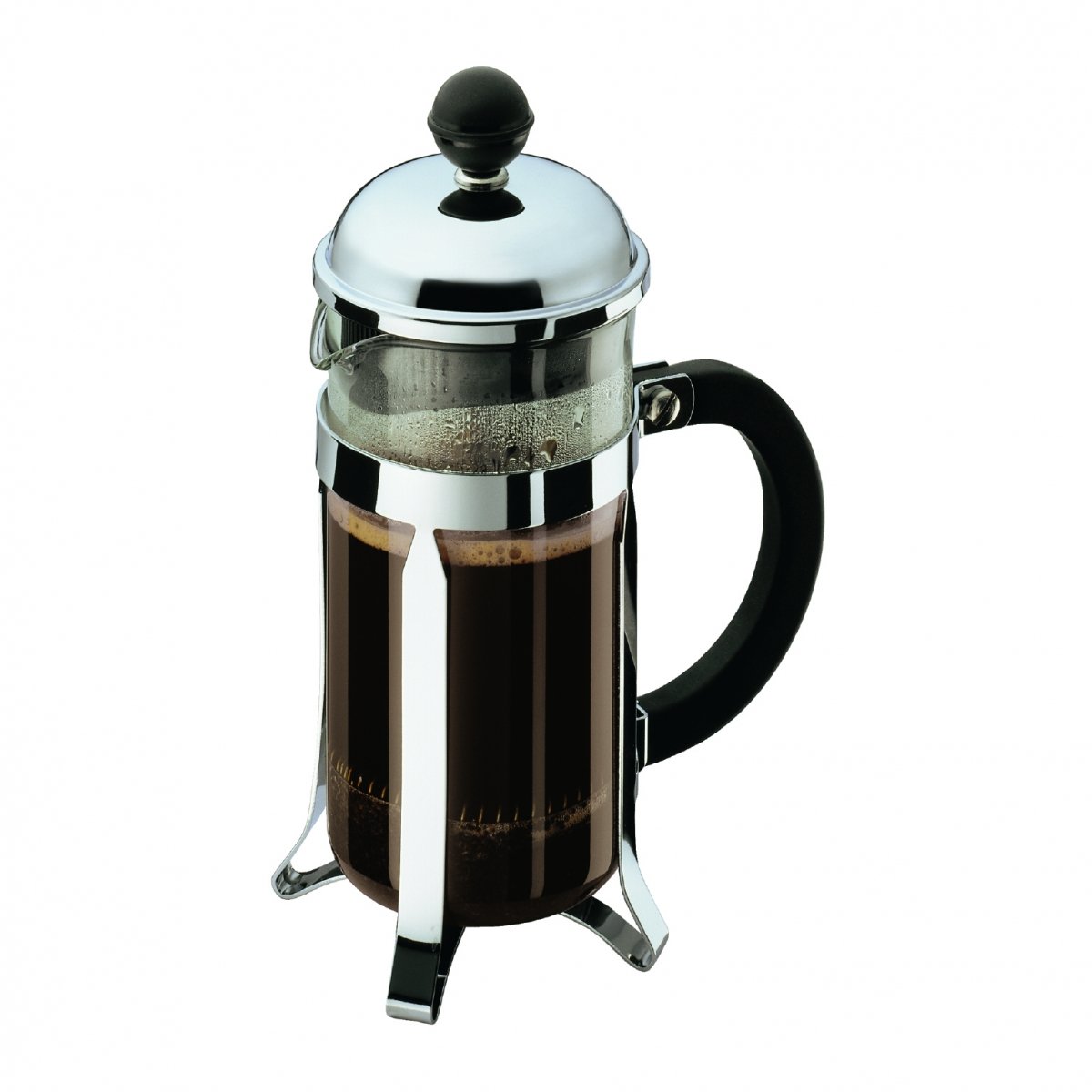 Bodum 12oz Chambord French Press Coffee Maker - High-Heat Borosilicate Glass & Polished Stainless Steel - Made in Portugal - Perfect for Home, Office & Camping Coffee Brewing