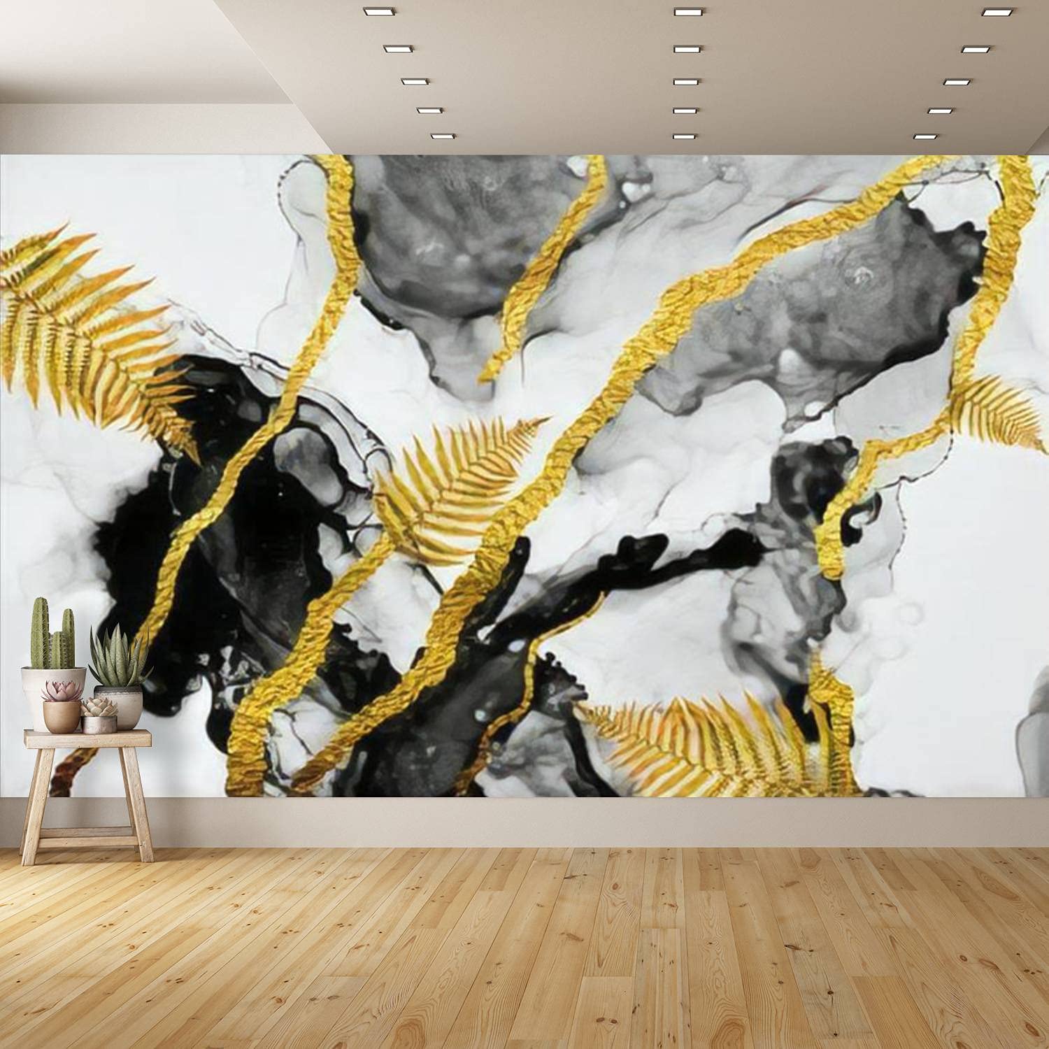 Peel and Stick Removable Wallpaper - Abstract Clouds Design, Black & White Wall Mural for Living Room & Bedroom Decor | Self-Adhesive Home Wall Art for Modern Interior Design
