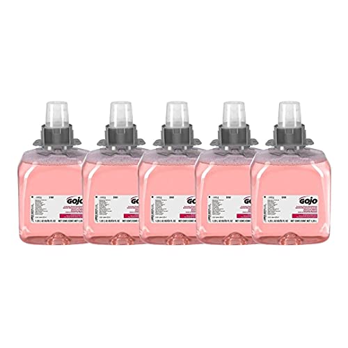 **Cranberry Scent Foaming Hand Soap Refill - 72% Plant-Based, Naturally Renewable Ingredients (1250ml, Pack of 5) - Compatible with Push-Style Dispensers (Dispenser Sold Separately) - Perfect for Kitchens, Bathrooms & Offices**