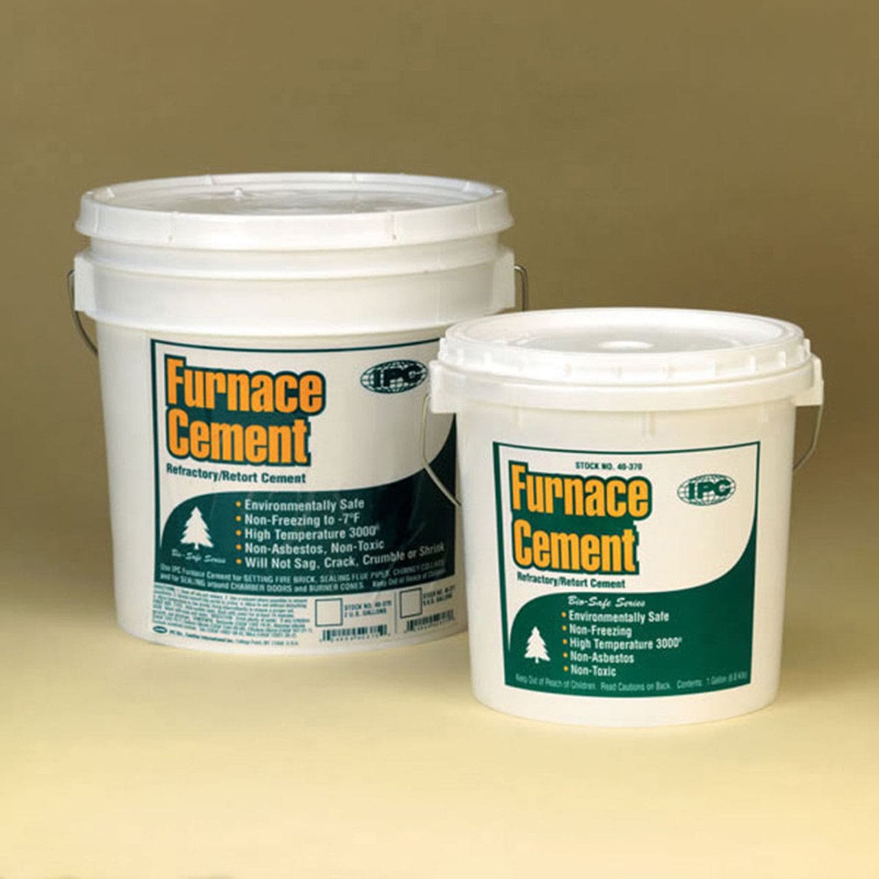 1 Gallon Gray IPC Furnace Cement - High Heat Resistant Adhesive for Fireplaces, Boilers & Stoves - Perfect for Sealing, Repairing & Insulating Heating Systems