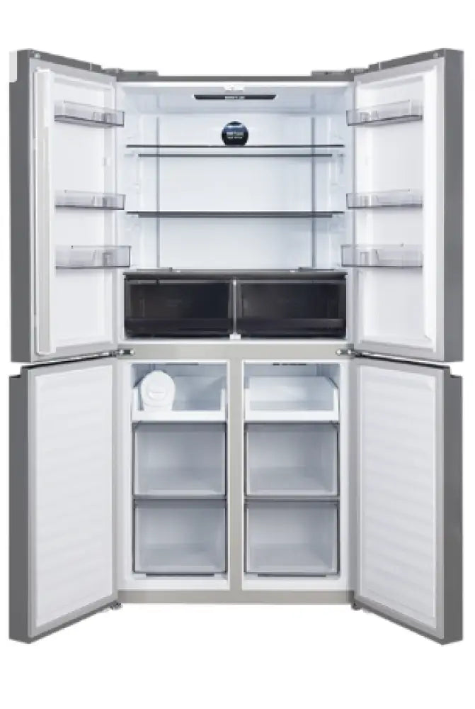CHiQ CCD500NS 503L French Door Refrigerator - 4 Door Stainless Steel Fridge with Spacious Interior for Modern Kitchen & Family Use