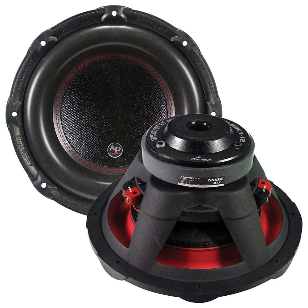 Audiopipe TXXBDC112 12 Inch Car Subwoofer - 600W RMS/1200W Max Power, Dual 4 Ohm Voice Coils - Premium Bass for Car Audio & Home Theater Systems