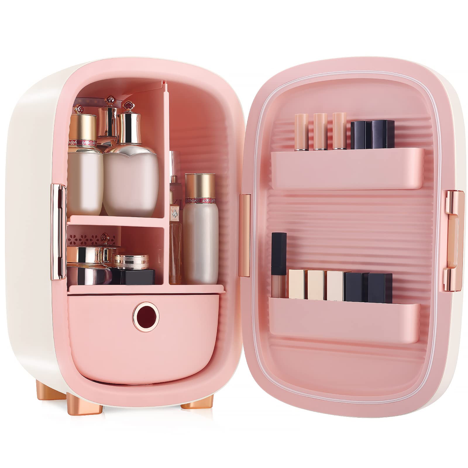 IKER Beauty Mini Fridge 12L - Compact Skincare Refrigerator for Makeup, Cosmetics & Perfumes | Portable Cosmetic Cooler for Bedroom, Office & Dorm | Perfect for Skincare Routine, Facial Masks & Beauty Products Storage (White)