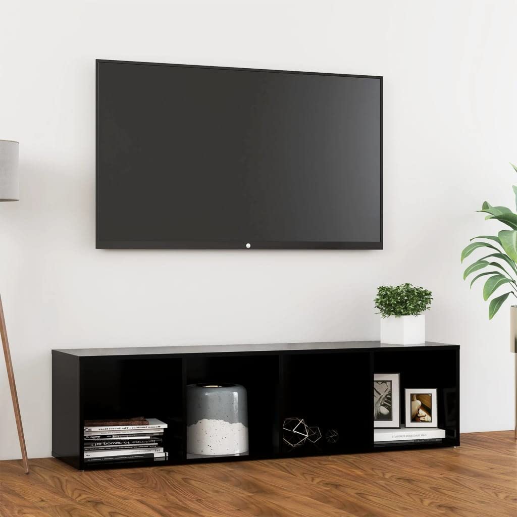 65 Inch TV Stand with Storage Cabinet - Modern Media Console & Entertainment Center for Living Room, Black - Perfect for Home Theater Setup & Living Room Organization