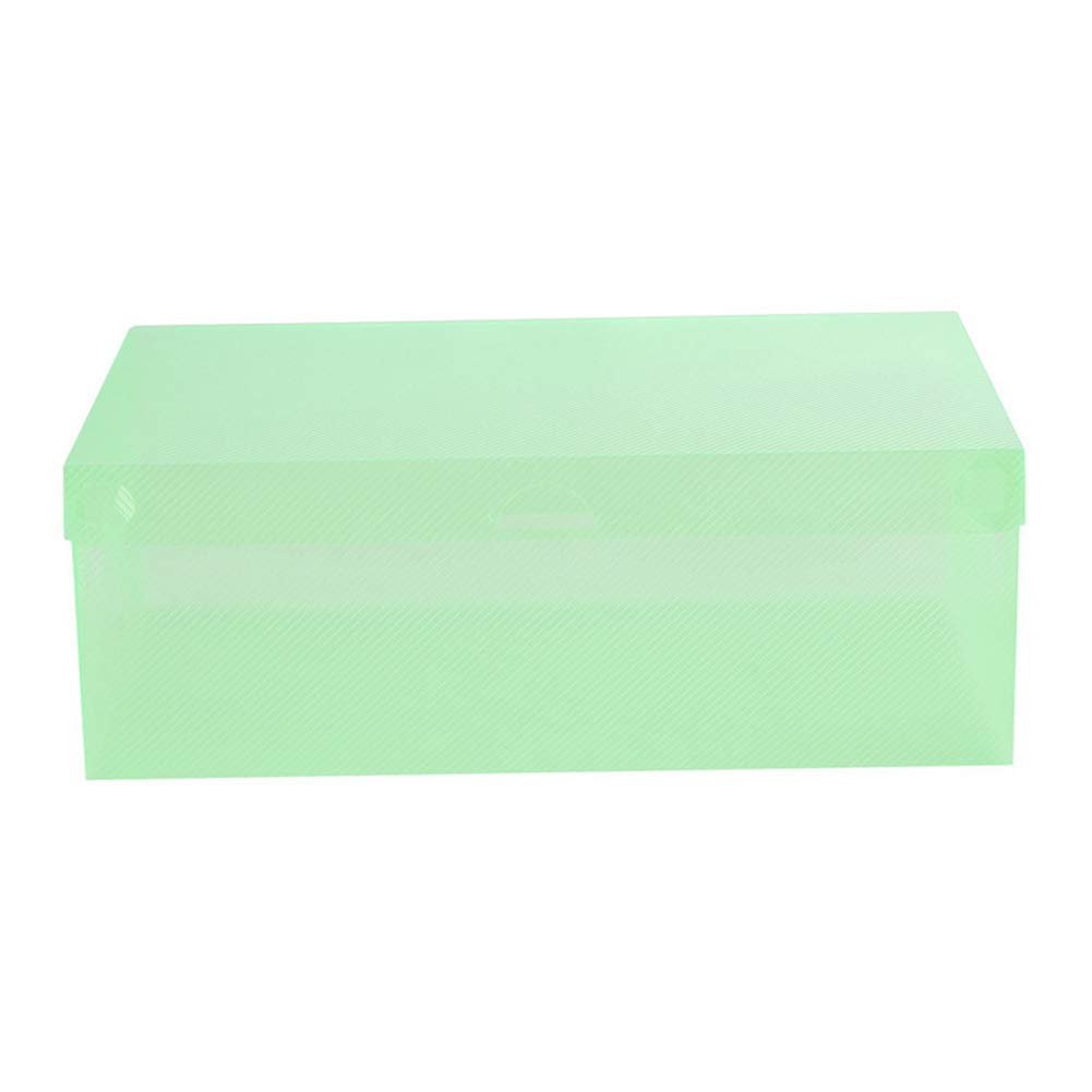 Everd1487HH Clear Stackable Shoe Storage Box - Dustproof Drawer Organizer for Home & Office - Multi-Use Transparent Container (Green) | Perfect for Closet Organization, Underbed Storage & Small Space Saving