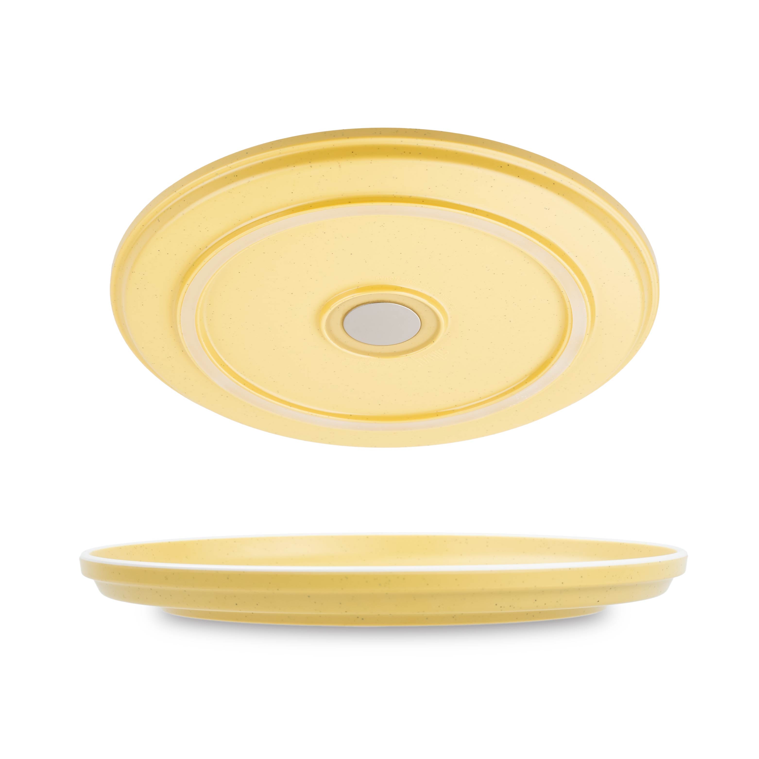 DOLOMIT Yellow Plastic Plate with Magnet - 25 cm, Perfect for Kitchen, Office, and Refrigerator Organization