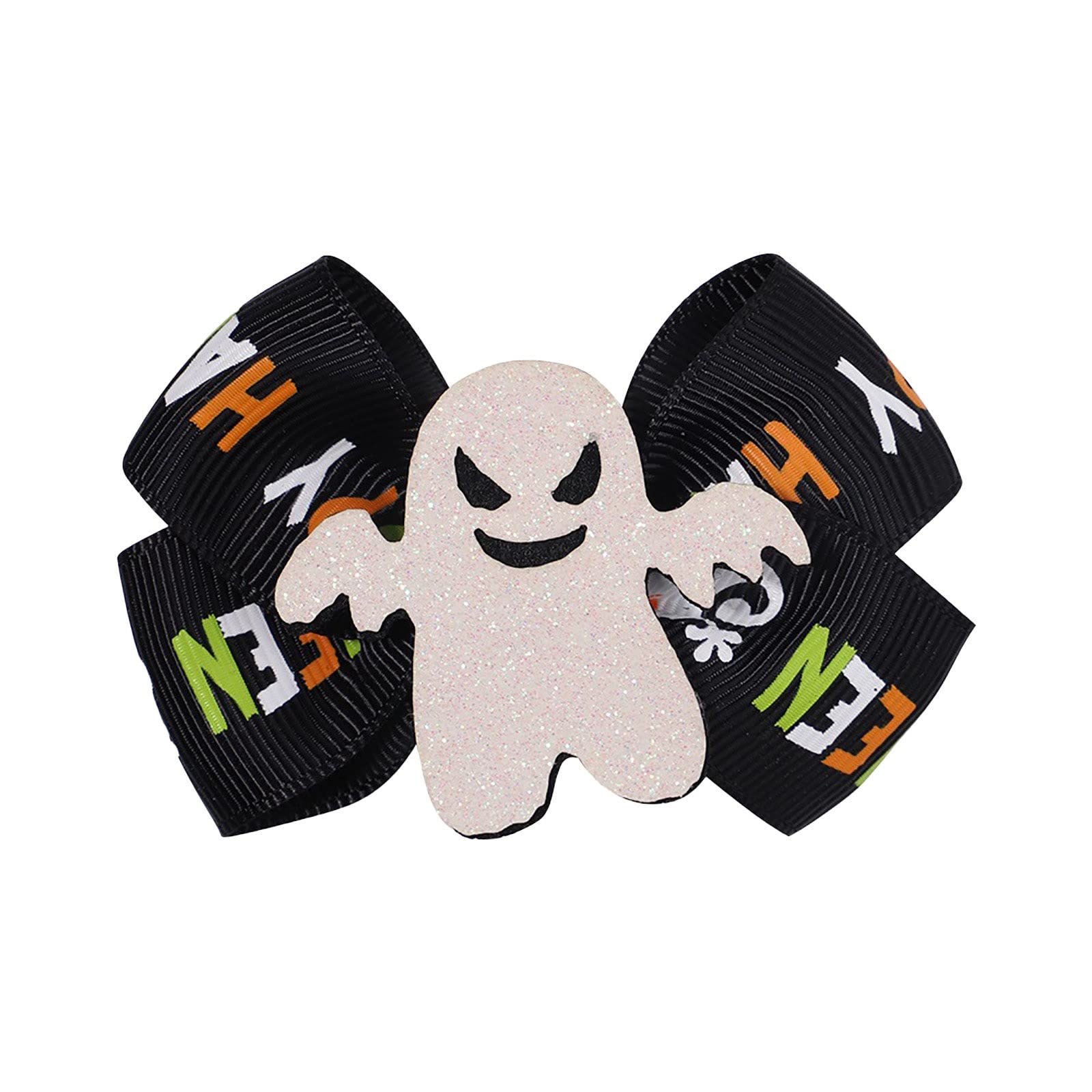 Halloween Bow Hair Clips for Girls - Cute Hair Accessories for Kids & Toddlers - Perfect for Ponytails & Parties